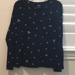 Sonoma Black floral Long sleeve Everyday Tee, size lg